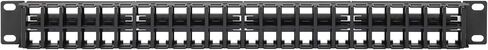 لوحة تصحيح كيستون فارغة غير محمية من Tripp Lite 48 منفذ RJ45 - USB وHDMI وRJ45 وCat5e وCat6 متوافقة مع حجر المفاتيح للوسائط المتعددة - حامل حامل 1U، فولاذ عالي التحمل، ضمان الشركة المصنعة (N062-048-KJ) in Saudi Arabia
