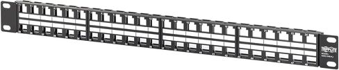 لوحة تصحيح كيستون فارغة غير محمية من Tripp Lite 48 منفذ RJ45 - USB وHDMI وRJ45 وCat5e وCat6 متوافقة مع حجر المفاتيح للوسائط المتعددة - حامل حامل 1U، فولاذ عالي التحمل، ضمان الشركة المصنعة (N062-048-KJ) in Saudi Arabia