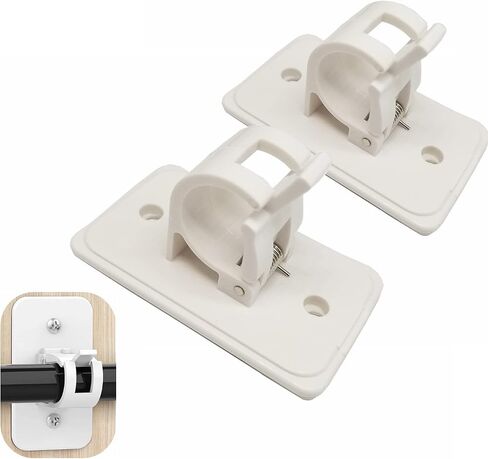 HONEYSEW Window Hardware Rod Holders Curtain Rod Bracket Holder Universal Plastic Self-Adhesive Wall Mount Holder for Curtain Rod (1pack(2pcs)) in Saudi Arabia