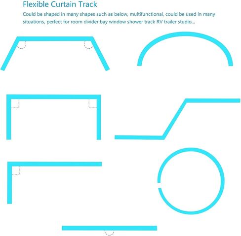 Accessories Kit for Flexible Bendable Curved Ceiling/Side Wall Curtain Track Hardware Set (10Pcs Roller Hooks) in Saudi Arabia
