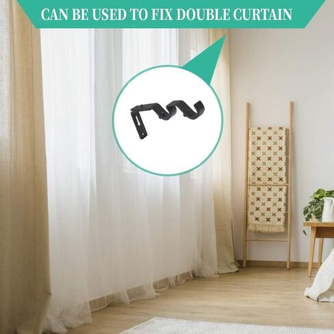 Anndason دعامة قضيب ستارة شديدة التحمل، حامل قضيب مزدوج قابل للتعديل 3/4 و5/8 بوصة (مجموعة من 4، فضي) in Kuwait