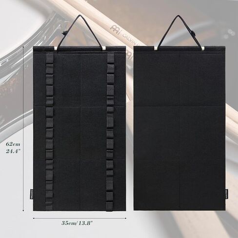 حامل أعواد الطبل المعلق، عرض أعواد الطبل لـ 15 زوجًا من أعواد الطبل، منظم حامل أعواد الطبل (أسود) in Kuwait