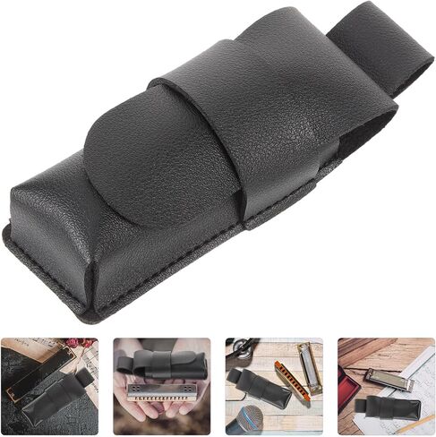 ملحقات الآلات المحمولة هارمونيكا هارمونيكا - حافظة جلدية هارمونيكا للتخزين، أغطية هارمونيكا من البولي يوريثان، ملحقات الآلات المحمولة للعشاق باللون الأسود والأزرق in Kuwait