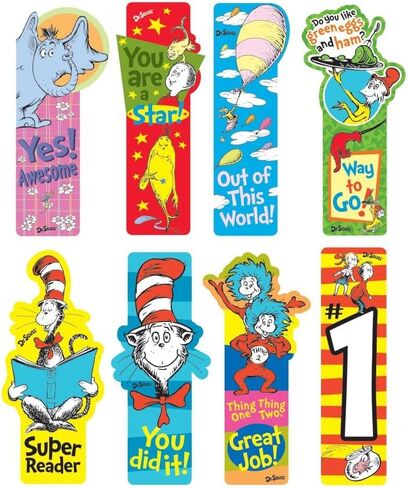 Raymond Geddes 70416 Dr. Seuss Dr. Seuss Assorted Tab Bookmarks for Kids (Pack of 48) in Kuwait