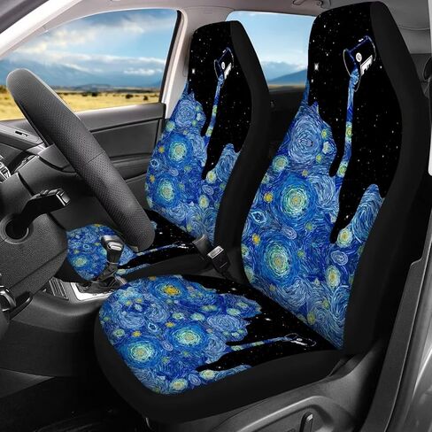 Western Car Seat Covers for Women Full Set,Aztec Tribal Steering Wheel Cover,Seat Belt Cushion,Cup Holder,Wristlet Keychain Lanyard Universal in Saudi Arabia