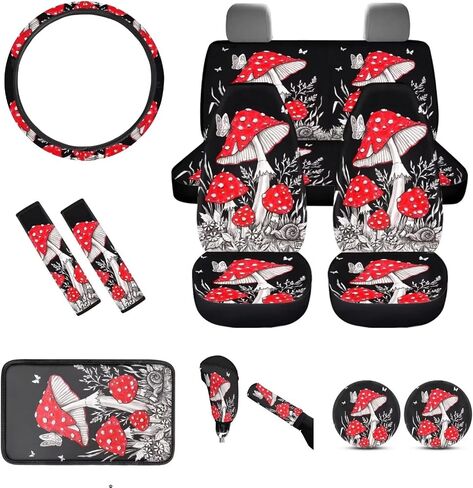 BIGCARJOB Set of 12 Pack African Ethnic Tribe Car Accessories,Car Seat Covers Back Seat Protector,Steering Wheel Cover, Armrest Cover, Seat Belt Pads Cover, Shift Knob Cover Handbrake Cover,Coasters in Kuwait