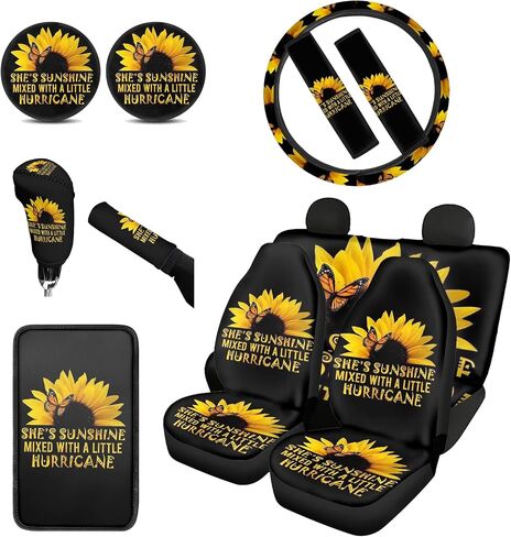 BIGCARJOB Set of 12 Pack African Ethnic Tribe Car Accessories,Car Seat Covers Back Seat Protector,Steering Wheel Cover, Armrest Cover, Seat Belt Pads Cover, Shift Knob Cover Handbrake Cover,Coasters in Kuwait