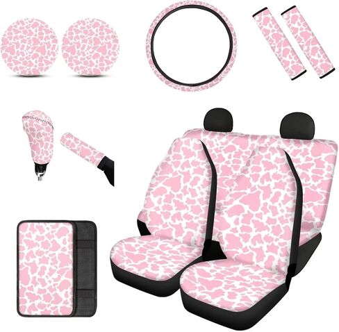 BIGCARJOB Set of 12 Pack African Ethnic Tribe Car Accessories,Car Seat Covers Back Seat Protector,Steering Wheel Cover, Armrest Cover, Seat Belt Pads Cover, Shift Knob Cover Handbrake Cover,Coasters in Kuwait