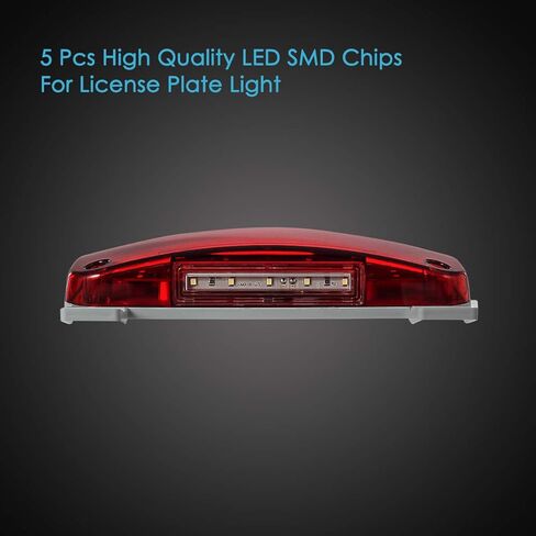 مصابيح خلفية LED مستطيلة لسيارة RV Camper Forest River مع ضوء لوحة ترخيص أبيض خارجي وحامل دعامة إيقاف/دوران وظيفة الفرامل 12 فولت مقاومة للماء مع حامل سطحي للعدسة الناعمة Ren in Kuwait