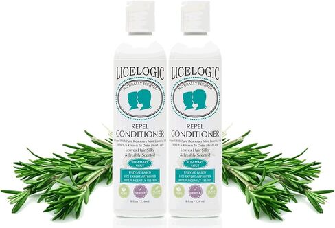 بلسم LiceLogic لطرد القمل، 8oz، نعناع إكليل الجبل - فعال ضد القمل الفائق، يقتل البيض والصئبان، يمنع ويطرد القمل، غير سام، أنزيم مشتق طبيعيًا in Kuwait