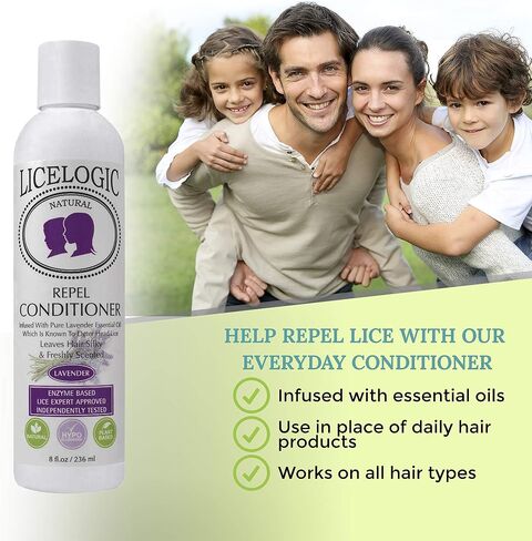 بلسم LiceLogic لطرد القمل، 8oz، نعناع إكليل الجبل - فعال ضد القمل الفائق، يقتل البيض والصئبان، يمنع ويطرد القمل، غير سام، أنزيم مشتق طبيعيًا in Kuwait
