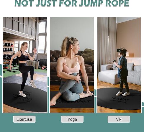 حصيرة حبل القفز الكبيرة مقاس 63 بوصة × 31 بوصة، حصيرة تمرين غير قابلة للانزلاق لحبل القفز في الهواء الطلق في الأماكن المغلقة، وسادة حبل القفز الممتصة للصدمات للحبل المتقاطع، حصيرة اندماج حبل القفز البيضاوية للخرسانة في صالة الألعاب الرياضية المنزلية in Kuwait