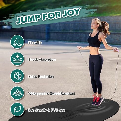 حصيرة حبل القفز الكبيرة مقاس 63 بوصة × 31 بوصة، حصيرة تمرين غير قابلة للانزلاق لحبل القفز في الهواء الطلق في الأماكن المغلقة، وسادة حبل القفز الممتصة للصدمات للحبل المتقاطع، حصيرة اندماج حبل القفز البيضاوية للخرسانة في صالة الألعاب الرياضية المنزلية in Kuwait