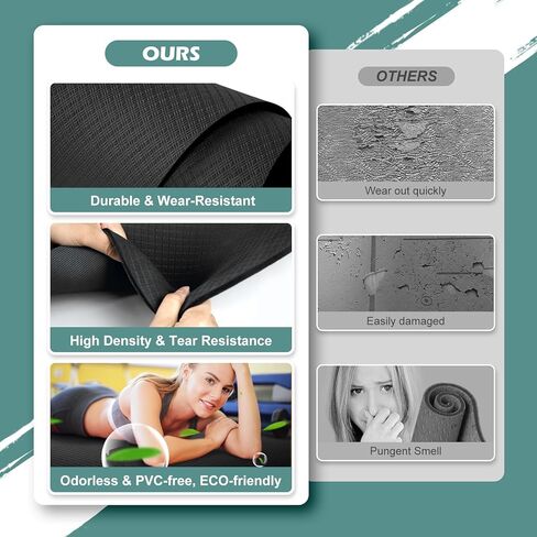 حصيرة حبل القفز الكبيرة مقاس 63 بوصة × 31 بوصة، حصيرة تمرين غير قابلة للانزلاق لحبل القفز في الهواء الطلق في الأماكن المغلقة، وسادة حبل القفز الممتصة للصدمات للحبل المتقاطع، حصيرة اندماج حبل القفز البيضاوية للخرسانة في صالة الألعاب الرياضية المنزلية in Kuwait