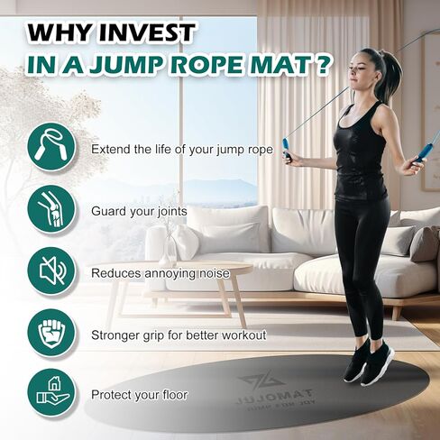 حصيرة حبل القفز الكبيرة مقاس 63 بوصة × 31 بوصة، حصيرة تمرين غير قابلة للانزلاق لحبل القفز في الهواء الطلق في الأماكن المغلقة، وسادة حبل القفز الممتصة للصدمات للحبل المتقاطع، حصيرة اندماج حبل القفز البيضاوية للخرسانة في صالة الألعاب الرياضية المنزلية in Kuwait