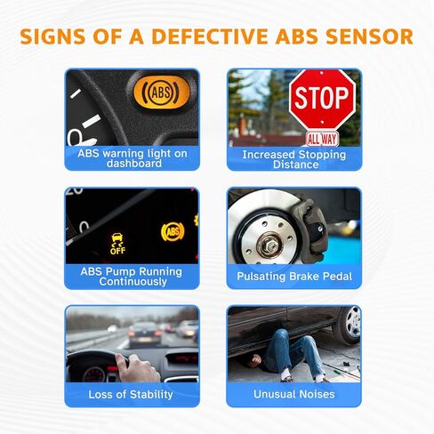 Front ABS Wheel Speed Sensor Left Right fit for Jeep Wrangler 2007 2008 2009 2010 2011 2012 2013 2014 2015 2016 2017, Driver Passenger Side, ALS1918 68003281AC 68003281AA, 2pcs in Saudi Arabia