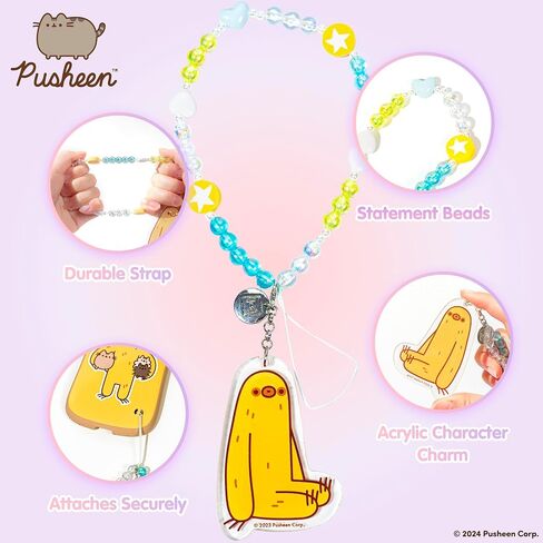 iFace Pusheen the Cat Beaded Wristlet Universal Charm Strap - Wrist Strap for Cell Phone Camera Keys AirPods in Kuwait