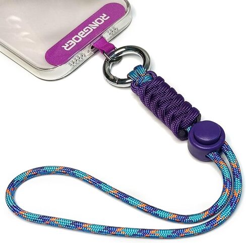 Cell Phone Lanyard Wrist Strap,Key Lanyard for Women,Phone Bracelet Strap,Phone Charms Strap,Camera Wrist Strap,Short Wrist Lanyard for Keys,Keychain Lanyard,Lanyards for Keys (Purple Blue) in Saudi Arabia