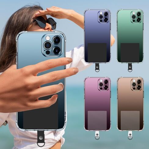 Phone Tether Pads, 4pcs D-Ring Mobile Phone Lanyards Tabs, Phone Chain Patches Universal Mobile Phone Pads, PVC in Saudi Arabia
