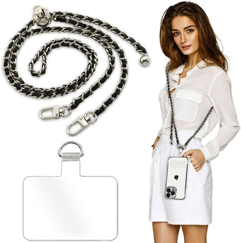 Phone Crossbody Chain CellPhone Lanyard,Universal Phone Chain Strap with Tether Patches Compatible with Most Phones in Saudi Arabia