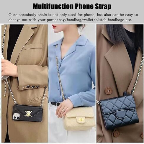 Phone Crossbody Chain CellPhone Lanyard,Universal Phone Chain Strap with Tether Patches Compatible with Most Phones in Saudi Arabia