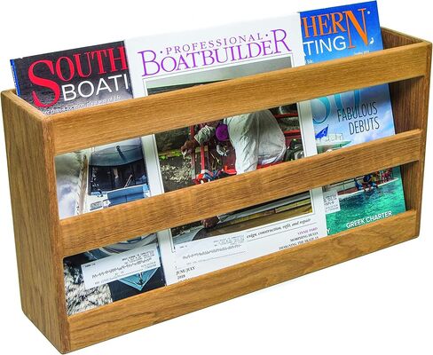 Whitecap 62508 Teak Double-Wide Magazine Rack in Saudi Arabia