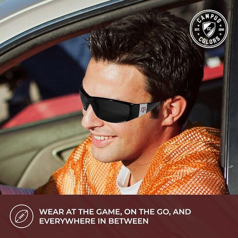 نظارة شمسية Siskiyou NCAA من الكروم الأسود مع حزمة مشبك قناع - حماية من الأشعة فوق البنفسجية - عدسات غير مستقطبة - نظارة شمسية واضحة الرؤية (Texas A&M Aggies - أسود) in Kuwait