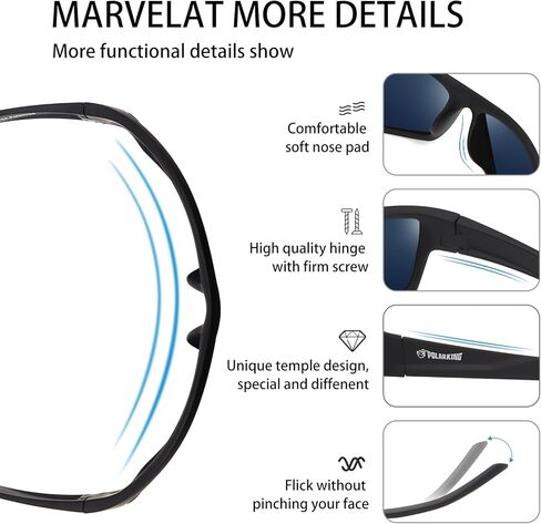 نظارات شمسية مستقطبة رياضية للرجال والنساء بإطار مربع يلتف حول نظارات الشمس لركوب الدراجات والصيد وحماية من الأشعة فوق البنفسجية in Kuwait