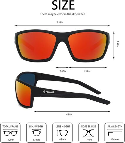 نظارات شمسية مستقطبة رياضية للرجال والنساء بإطار مربع يلتف حول نظارات الشمس لركوب الدراجات والصيد وحماية من الأشعة فوق البنفسجية in Kuwait