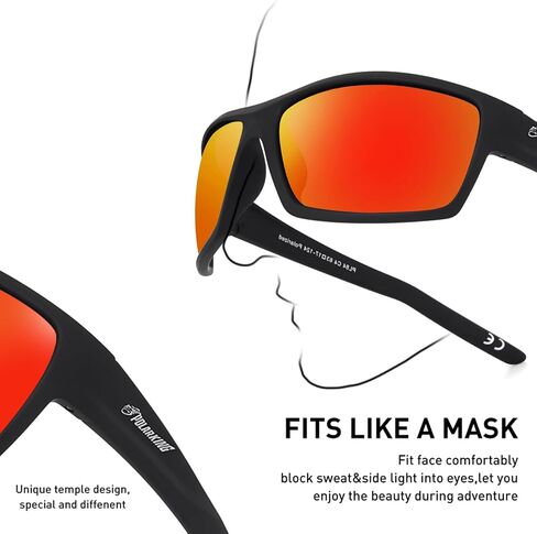نظارات شمسية مستقطبة رياضية للرجال والنساء بإطار مربع يلتف حول نظارات الشمس لركوب الدراجات والصيد وحماية من الأشعة فوق البنفسجية in Kuwait
