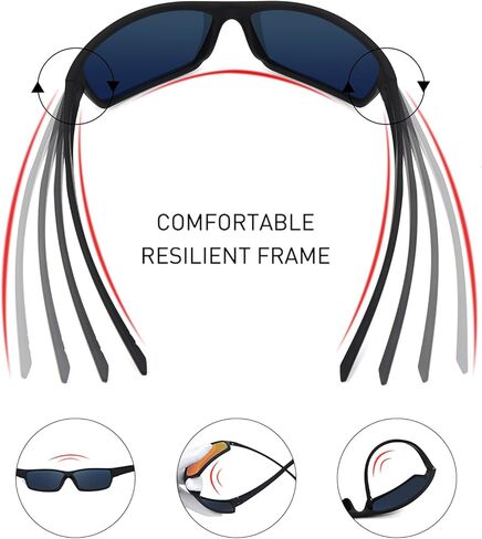 نظارات شمسية مستقطبة رياضية للرجال والنساء بإطار مربع يلتف حول نظارات الشمس لركوب الدراجات والصيد وحماية من الأشعة فوق البنفسجية in Kuwait