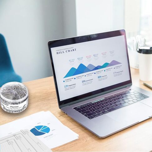 مشابك ورق بأحجام متنوعة، 700 قطعة من مشابك الورق من Viemior، مشابك ورق للأعمال الورقية - مشابك ورق كبيرة، مشابك ورق متوسطة وصغيرة (50 مم، 33 مم، 28 مم) - فضي in Saudi Arabia