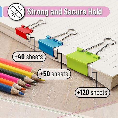 Mr. Pen- Paper Clips and Binder Clips, 272 PCS, Assorted Colors Medium, Small and Mini Binder Clips, Paper Clips Jumbo, Jumbo and Small Paper Clips, Rubber Bands, Assorted Binder Clips in Saudi Arabia