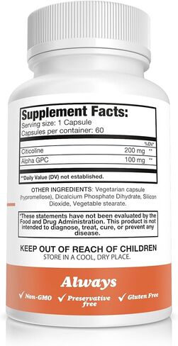 Optimal Choline Complex - Alpha GPC/CDP Citicoline Blend - 300 mg | Cognitive Support | Brain & Muscle Support in Kuwait