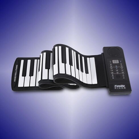 Roll up Piano,Portable 61-Keys Roll up Soft Silicone Flexible Electronic Keyboard Piano，for Home, School,for Birthday Gift in Saudi Arabia