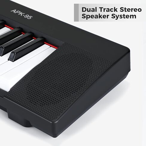 بيانو لوحة المفاتيح الإلكترونية من Asmuse، بيانو كهربائي مكون من 61 مفتاحًا مع ميكروفون ومقعد البيانو وحامل لوحة المفاتيح وحامل الموسيقى الورقية للمبتدئين والكبار والأطفال والمبدعين المحترفين in Kuwait