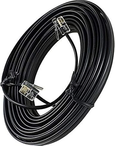 سلك تمديد هاتف أسود بطول 50 قدم، سلك خط RJ-11 in Kuwait