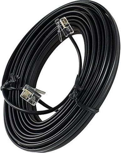 سلك تمديد هاتف أسود بطول 50 قدم، سلك خط RJ-11 in Kuwait