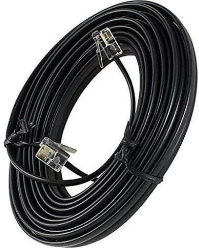 سلك تمديد هاتف أسود بطول 50 قدم، سلك خط RJ-11 in Kuwait