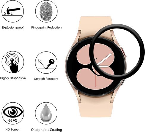 [3 عبوات] LCTONG متوافق مع واقي شاشة SAMSUNG Galaxy Watch 4 مقاس 44 مم، أقصى تغطية، مضاد للخدش، خالٍ من الفقاعات، منحني ثلاثي الأبعاد، واقي شاشة مرن عالي الدقة لساعة Samsung Galaxy Watch 4 44 مم in Kuwait