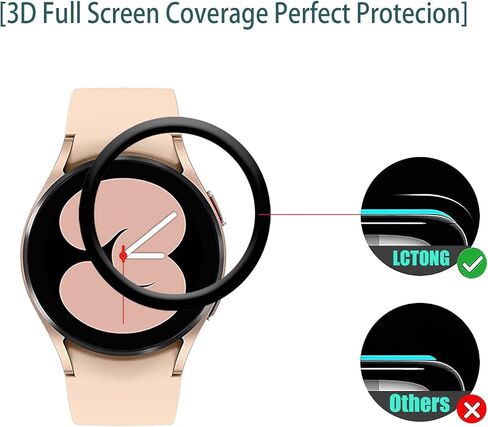 [3 عبوات] LCTONG متوافق مع واقي شاشة SAMSUNG Galaxy Watch 4 مقاس 44 مم، أقصى تغطية، مضاد للخدش، خالٍ من الفقاعات، منحني ثلاثي الأبعاد، واقي شاشة مرن عالي الدقة لساعة Samsung Galaxy Watch 4 44 مم in Kuwait