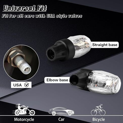 4 PCS Tire Valve Light, LED Colorful Wheel Lights, Waterproof Flash Light Tire Valve Cap Lamp for Car Truck Motorcycle Bike in Kuwait