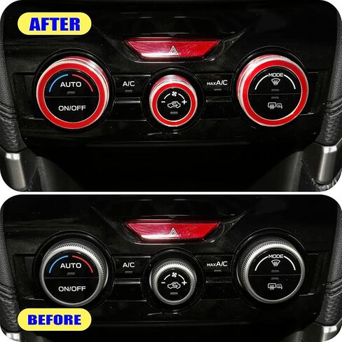 Sport Red Subaru Accessories, for Subaru Forester 2019-2023, Crosstrek 2018-2023, Subaru Impreza Accessories 2017-2023, Interior Trim Air Conditioner Switch Ring 3pcs Red in Saudi Arabia