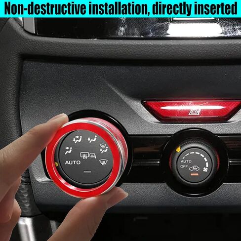 Sport Red Subaru Accessories, for Subaru Forester 2019-2023, Crosstrek 2018-2023, Subaru Impreza Accessories 2017-2023, Interior Trim Air Conditioner Switch Ring 3pcs Red in Saudi Arabia