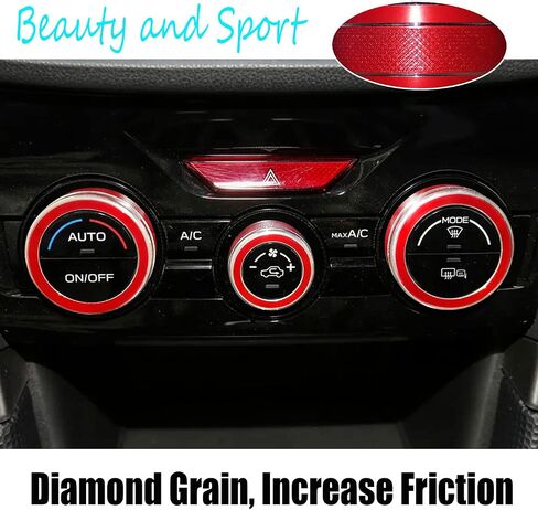 Sport Red Subaru Accessories, for Subaru Forester 2019-2023, Crosstrek 2018-2023, Subaru Impreza Accessories 2017-2023, Interior Trim Air Conditioner Switch Ring 3pcs Red in Saudi Arabia