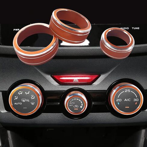 Sport Red Subaru Accessories, for Subaru Forester 2019-2023, Crosstrek 2018-2023, Subaru Impreza Accessories 2017-2023, Interior Trim Air Conditioner Switch Ring 3pcs Red in Saudi Arabia
