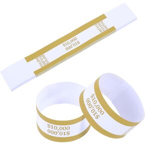 200pcs Self Sealing Cash Currency Straps, Money Band Bundles, Self-Sealing Currency Straps, Currency Band Bundles, Money Paper Bands Bill Wrappers Tape, Self Sealing Currency Straps($10000)