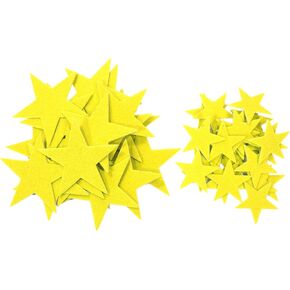 Playfully Ever After 1.5 and 3 inch Combo Size Felt Star Stickers 46pc (Yellow)