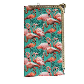Wallet Phone Case Flamingo Tropical Print Organizer Bag
