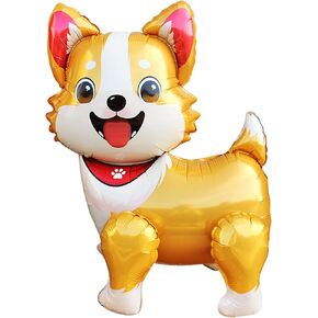 3D Animal Dog Balloons,Standing Pet Puppy Dog Balloon Husky Balloon For Birthday Party Supplies Decoration,Kids Animal Theme Doggy Mylar Foil Balloons Gift